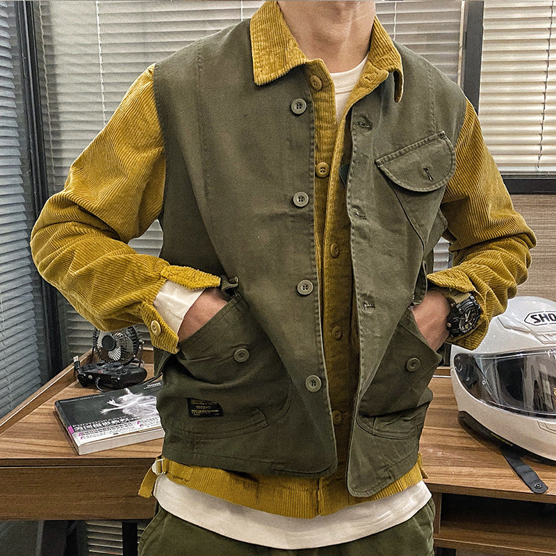 Mens Retro Short Casual Work Vest