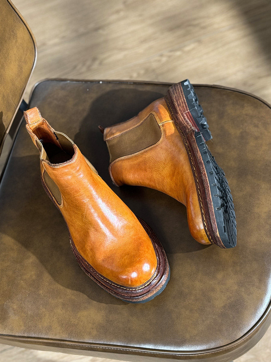 Men's Business Thick-Sole Height-Increasing Vintage Leather Boots