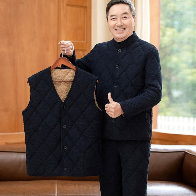 Winter Dads Cotton Padded Jacket And Pants Set