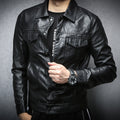 Mens Stylish Korean-Style Biker Jacket For Young Trendsetters
