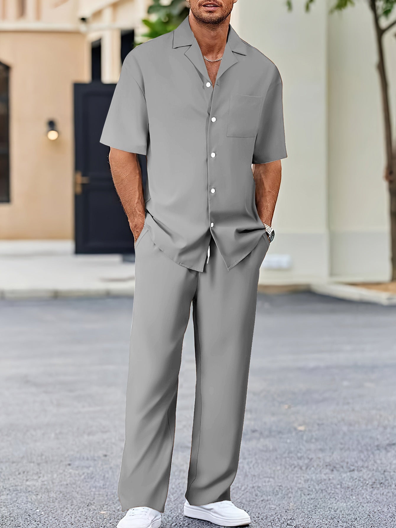 Fashionable Casual Loose Lapel Short-Sleeve Suit