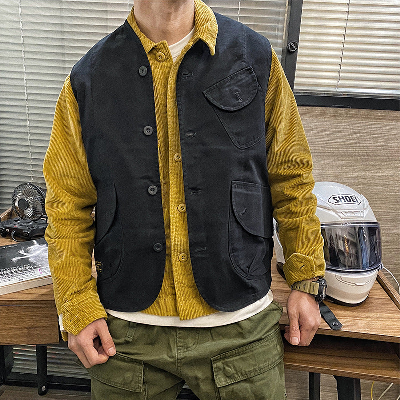 Mens Retro Short Casual Work Vest