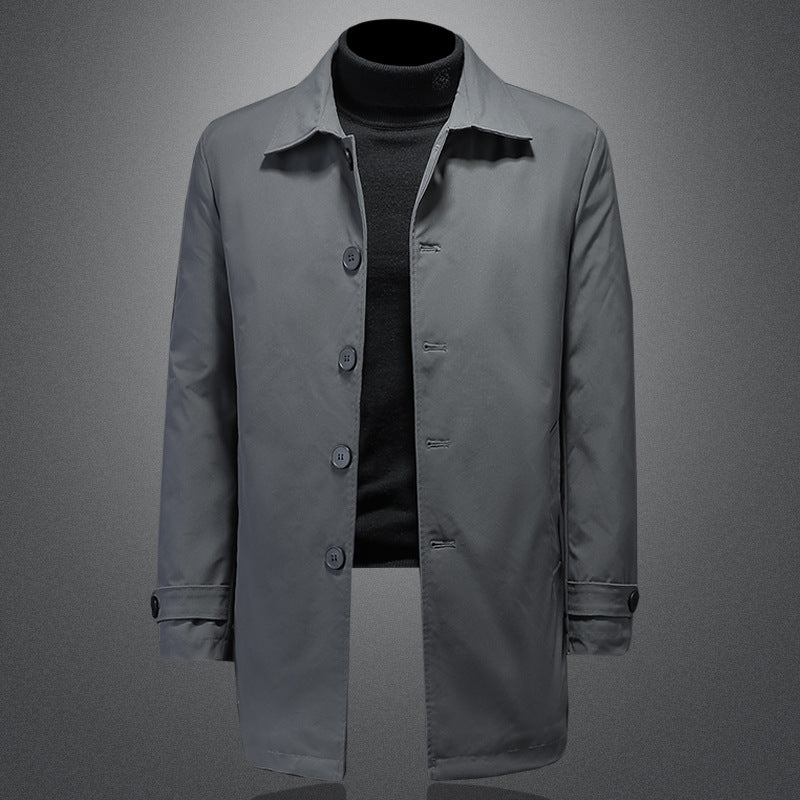 Mid-length Mens Business Down Jacket