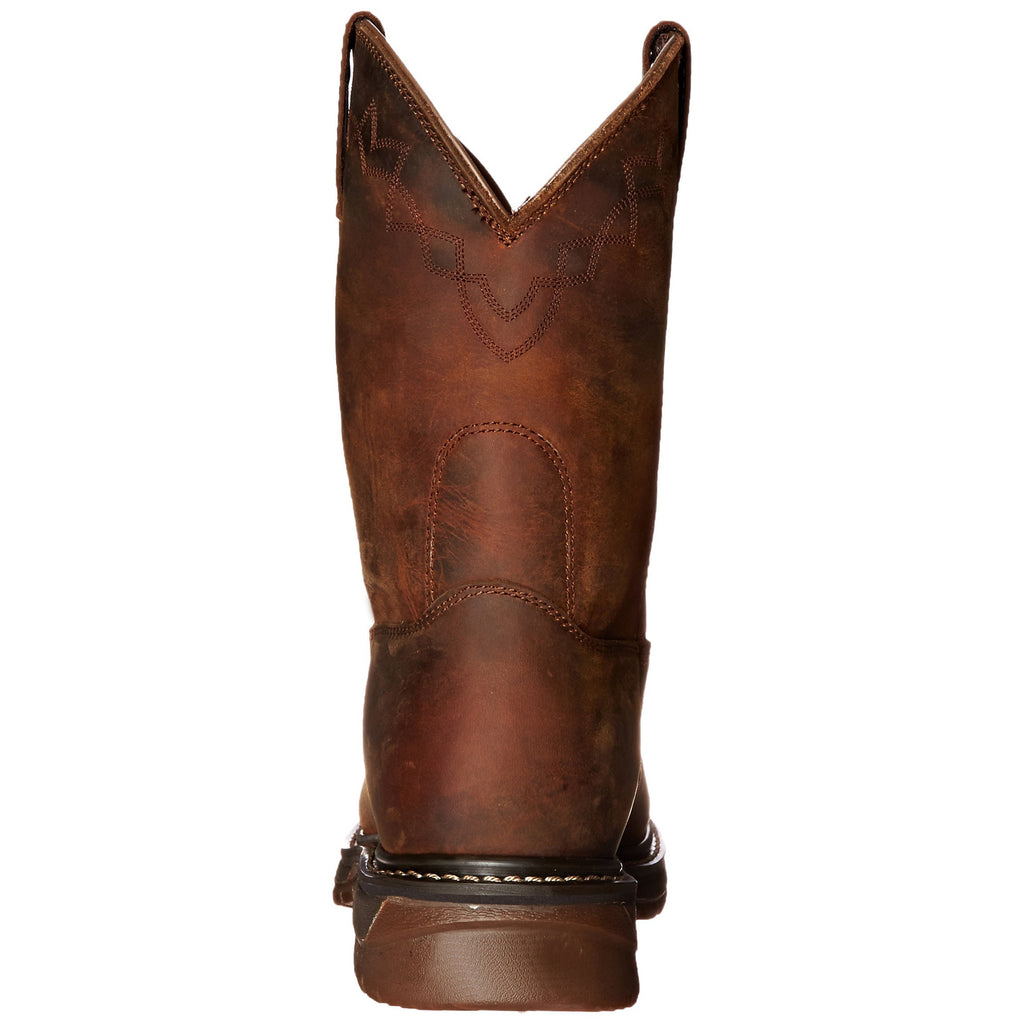 Mens Motorcycle Boots With Round Toes Comfortable Low Square Heels And Elastic Cuffs