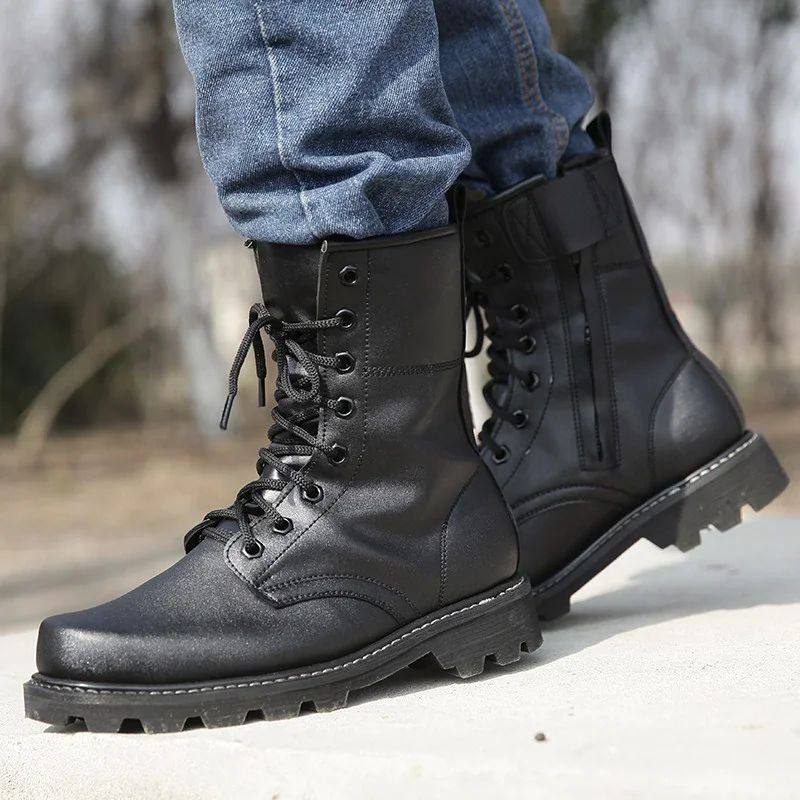 Military Steel-Toe Work Safety Shoes, Tactical Combat Boots