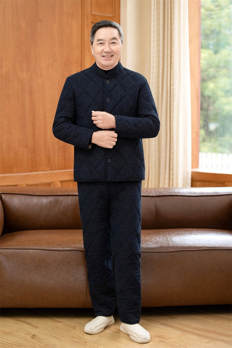 Winter Dads Cotton Padded Jacket And Pants Set