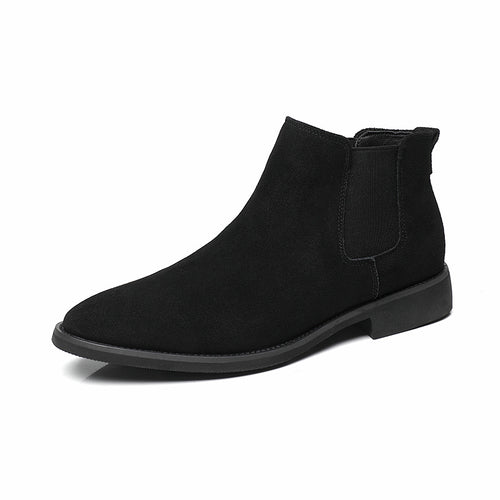 Breathable Autumn And Winter British Style Pointed Suede Short Martin Boots For Men